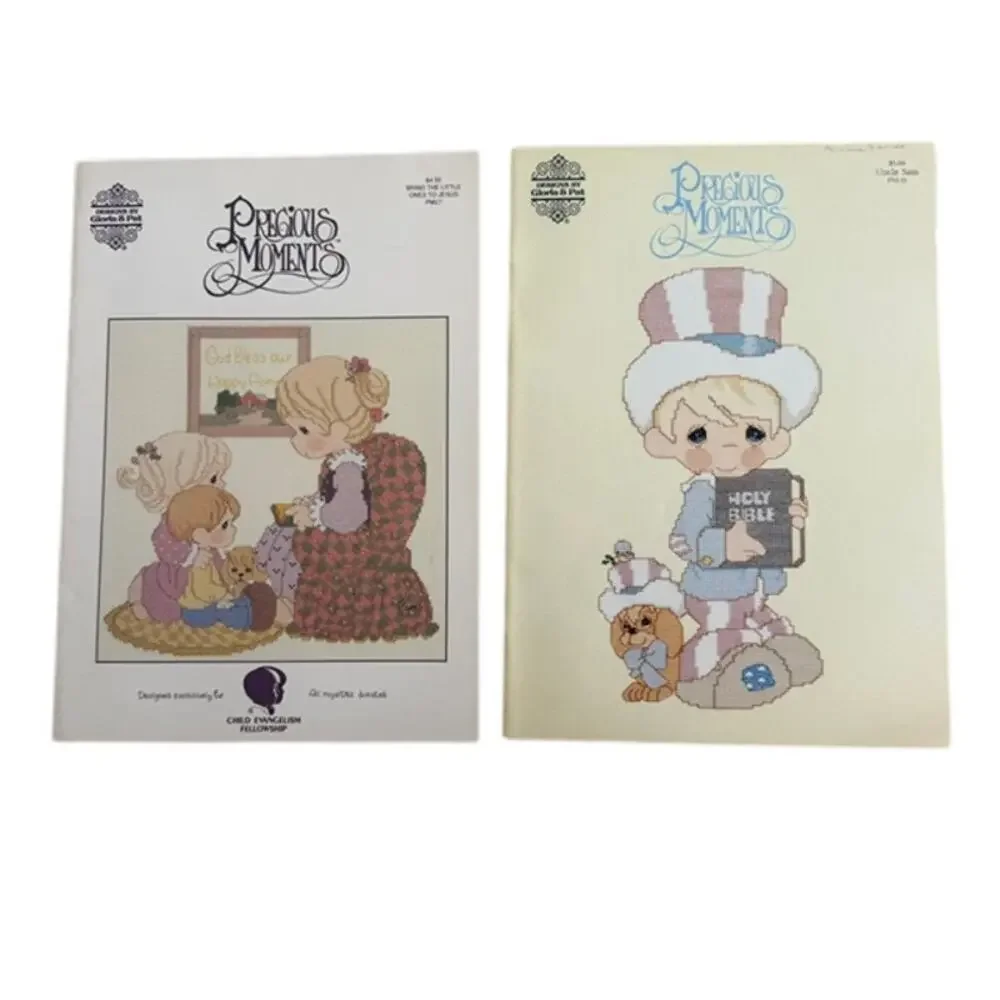 Precious Moments Mixed Lot of Cross Stitch Patterns & Leaflets - Vintage 80s-90s